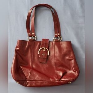 Coach F19711 Leather Maroon Purse